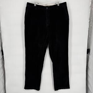 L.L. Bean Pants Mens 38x32 Black Classic Fit Corduroy Stretch Casual Comfort